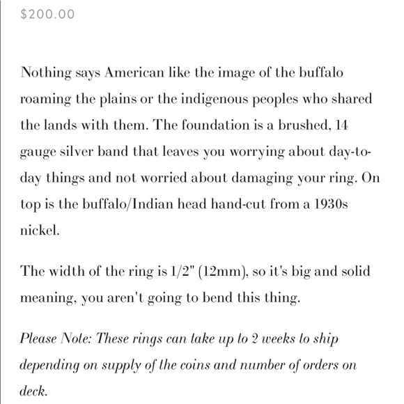 NWT ✨ Silver Piston Buffalo Nickel Ring - Picture 4 of 4